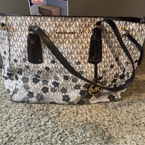 Michael Kors Monogram Blue Floral Tote